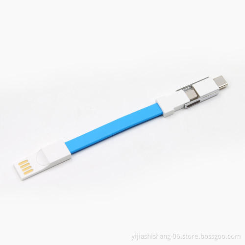 Yijiashishang Magnetic charging keychain usb cable with Logo for Android Micro usb,USB-C and iPhone